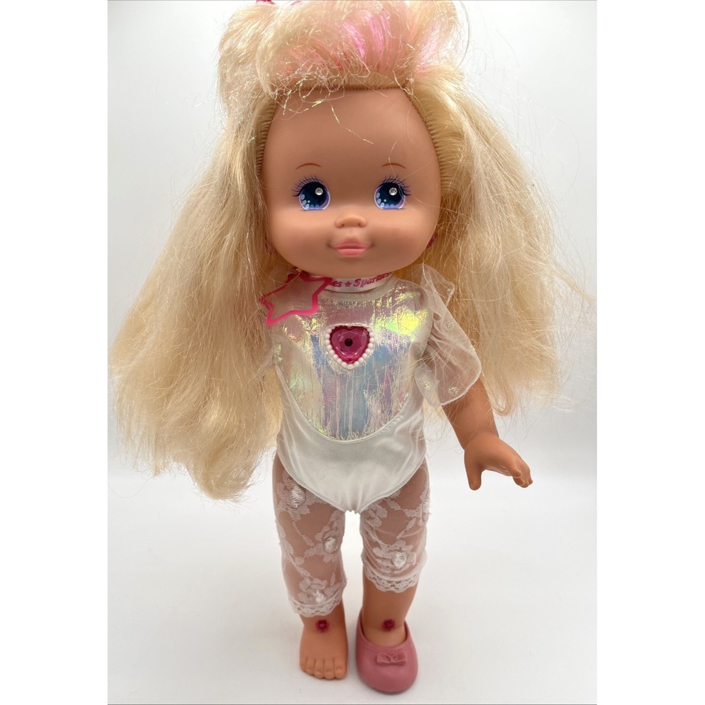 Vintage Mattel P.J. Sparkles star Brite light Up Doll Works Pre Owned 16" 1988